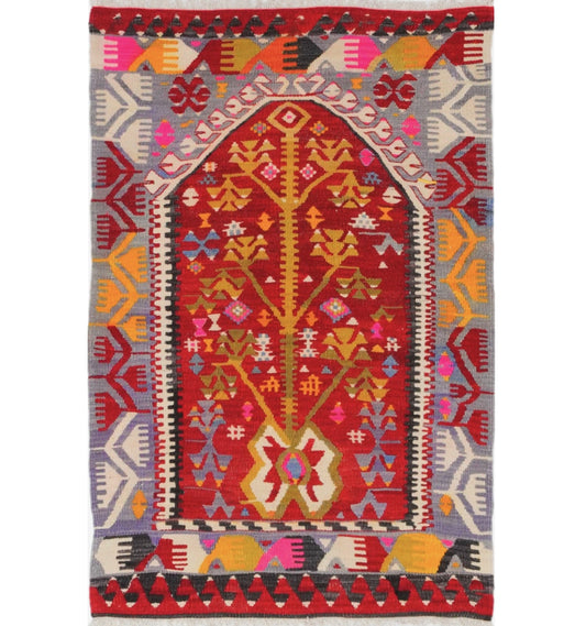 Kilim Adana 112 x 88 cm – Tapis turc en laine tissé main, provenance Adana
