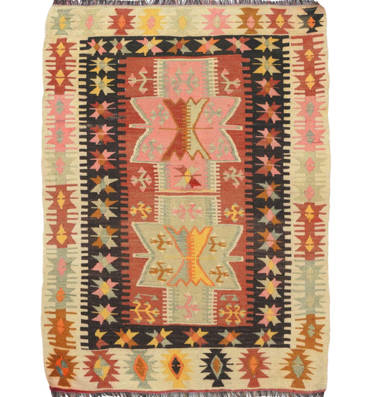 Kilim Adana 139 x 99 cm – Tapis turc en laine tissé main, provenance Adana