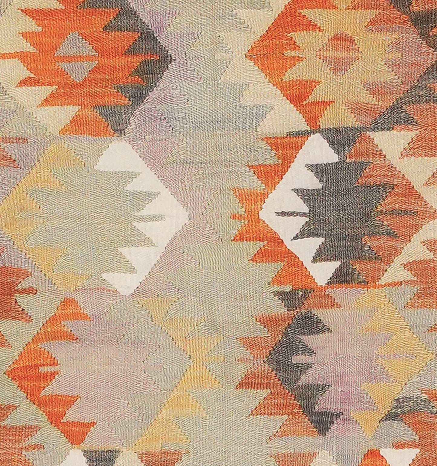 Détail du tissage – Tapis kilim Adana 160 × 124 cm, laine naturelle