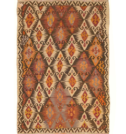 Kilim Adana 188 x 123 cm – Tapis turc en laine tissé main, provenance Adana