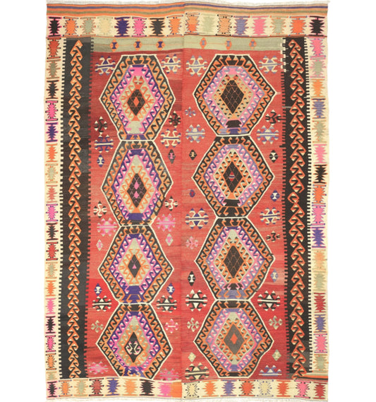 Kilim Adana 265 x 203 cm – Tapis turc en laine tissé main, provenance Adana