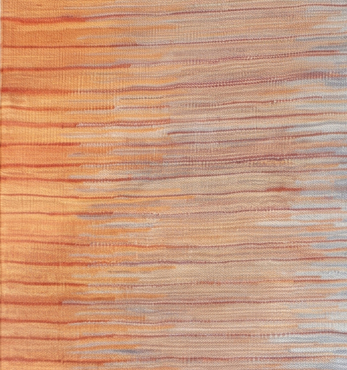 Détail du tissage en laine du kilim Art Déco tissé à la main (provenance Art Déco)