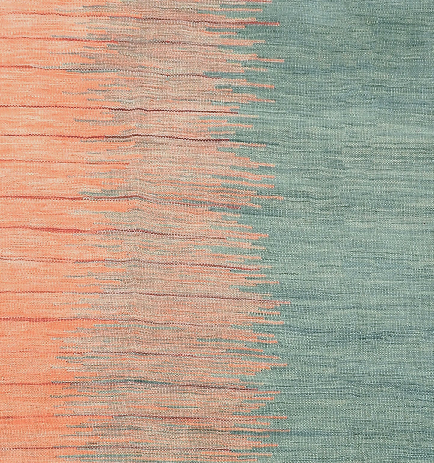 Détail du tissage – Tapis kilim Art Déco 252×174 cm, laine naturelle tissée main Afghanistan