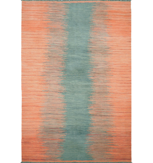 Kilim Art Déco 252×174 cm – Tapis kilim Afghanistan tissé main en laine naturelle