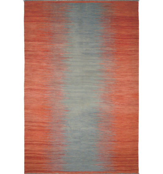 Kilim Art Déco 295×195 cm – Tapis kilim Afghanistan tissé main en laine naturelle