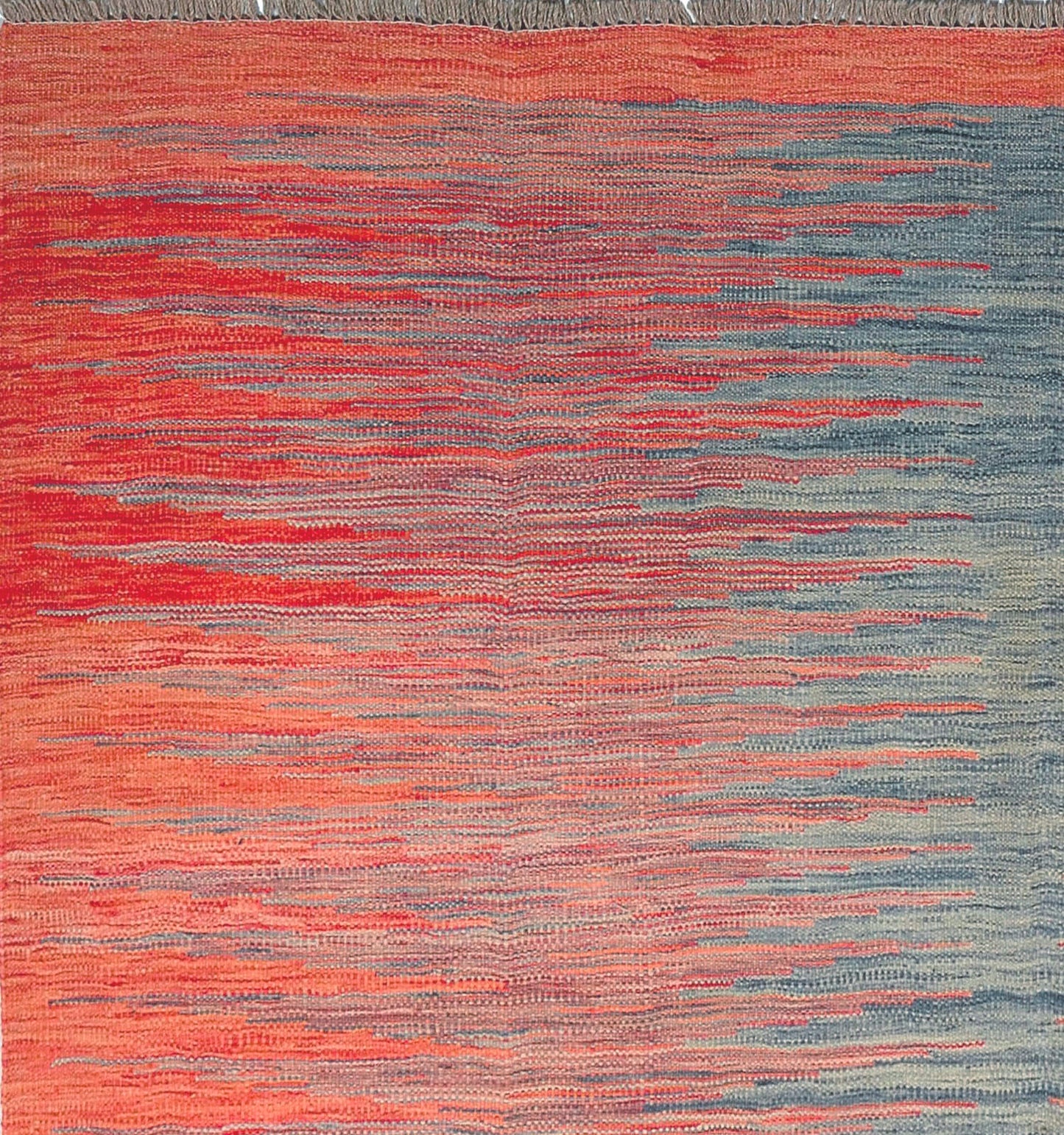 Détail du tissage – Tapis kilim Art Déco 298×197 cm, laine naturelle tissée main Afghanistan