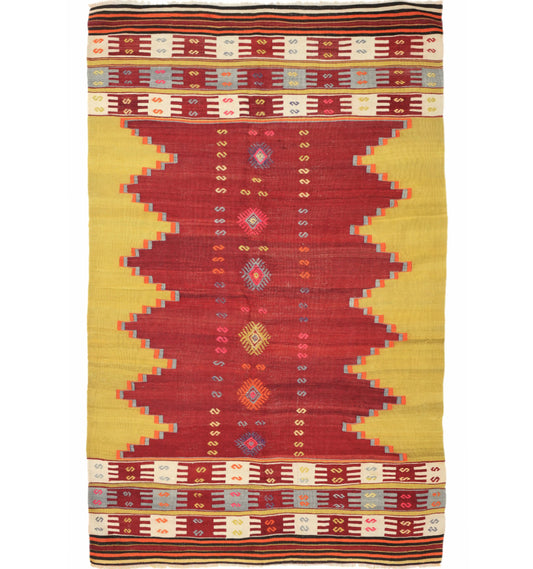 Kilim Balikesir 228 x 145 cm – Tapis turc en laine tissé main, provenance Balikesir