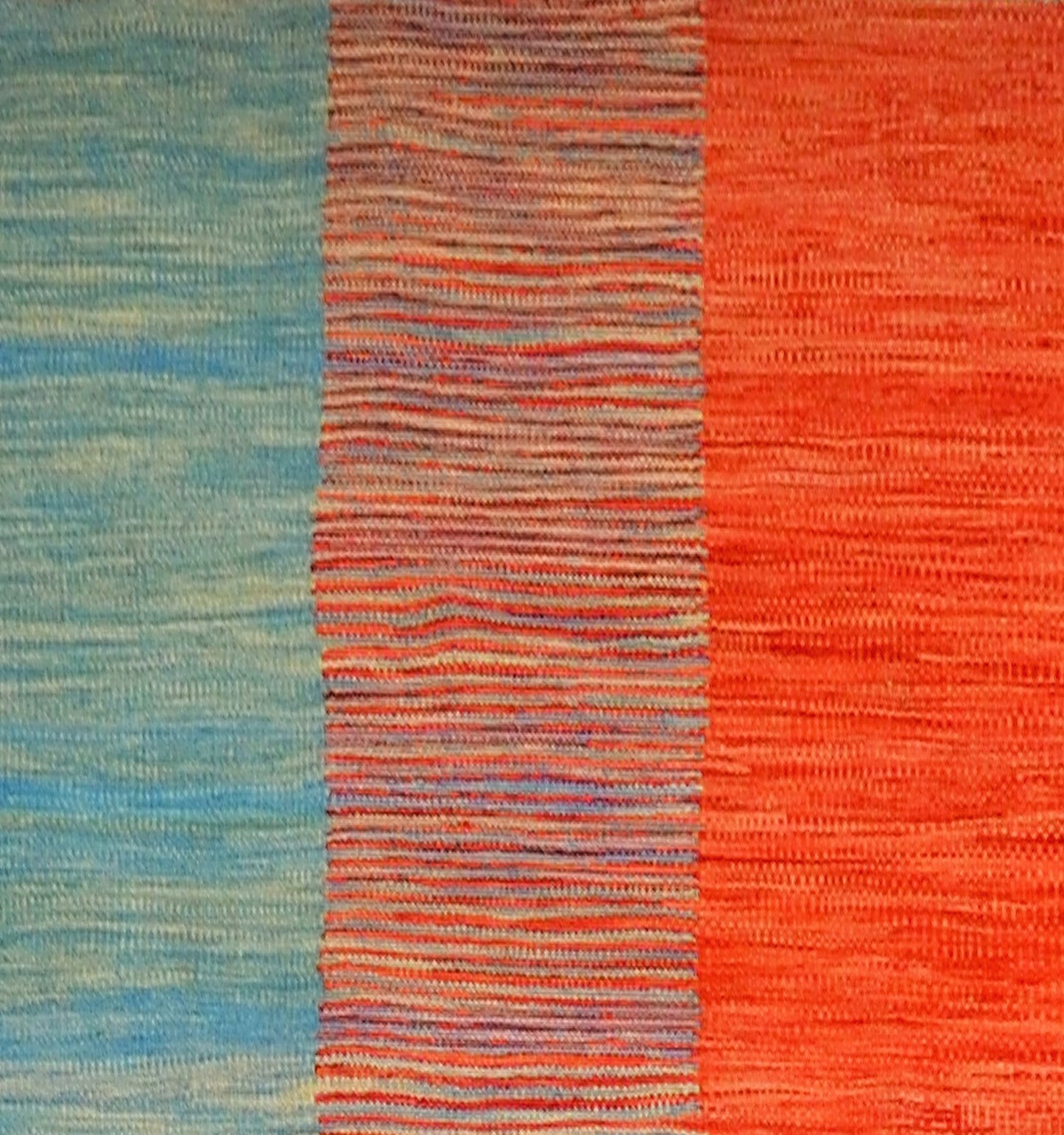 Détail du tissage – Tapis kilim Art Déco 295×198 cm, laine naturelle tissée main Afghanistan