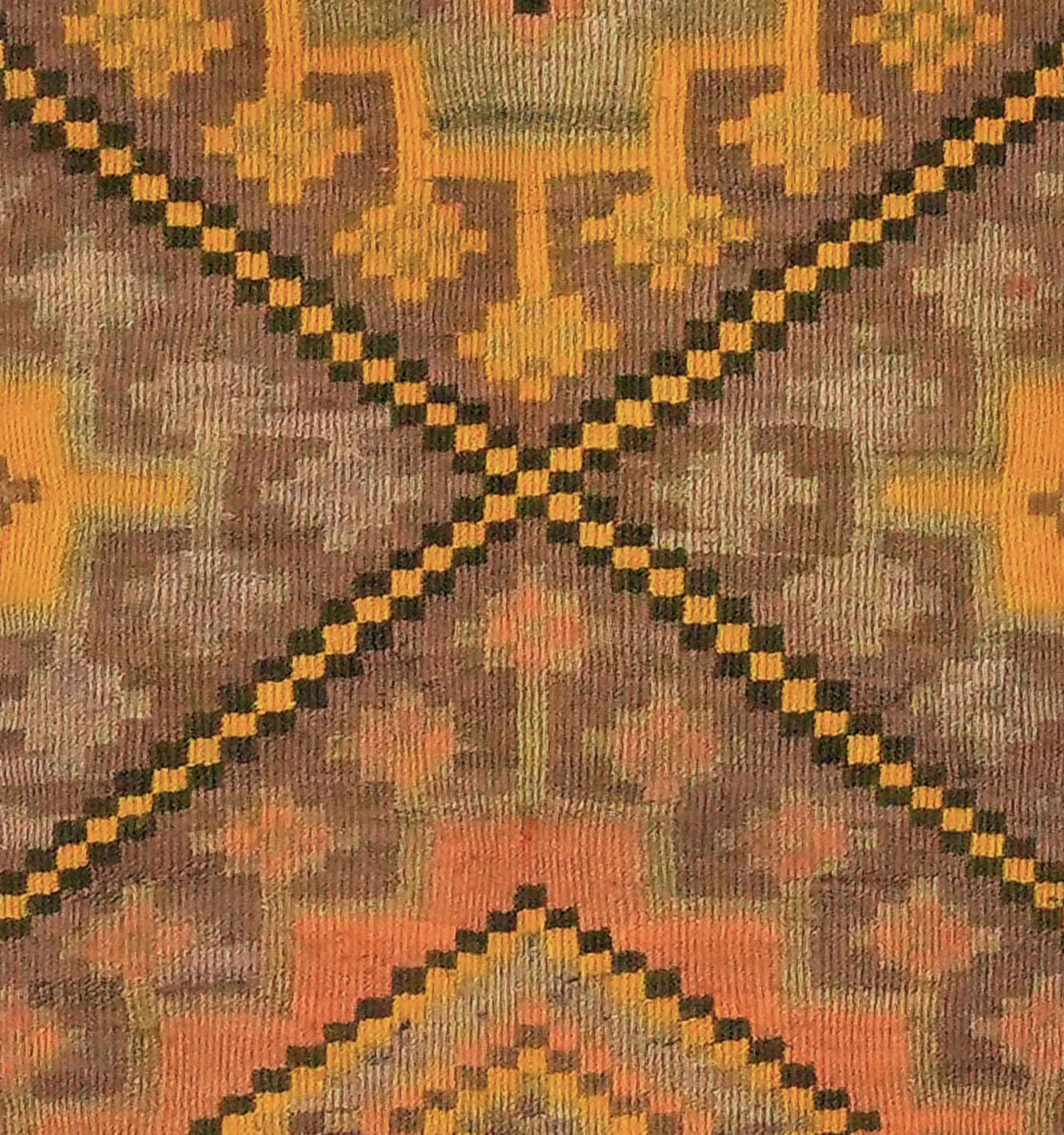 Détail du tissage en laine du kilim Kagizman tissé à la main (provenance Kagizman)