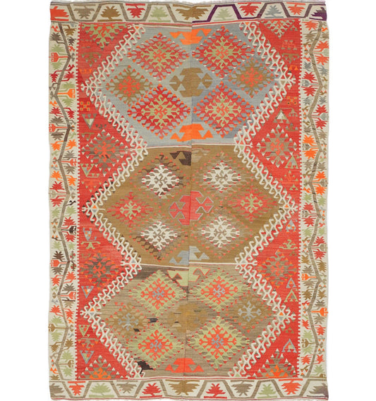 Kilim Kayserie 232 x 160 cm – Tapis turc en laine tissé main, provenance Kayserie