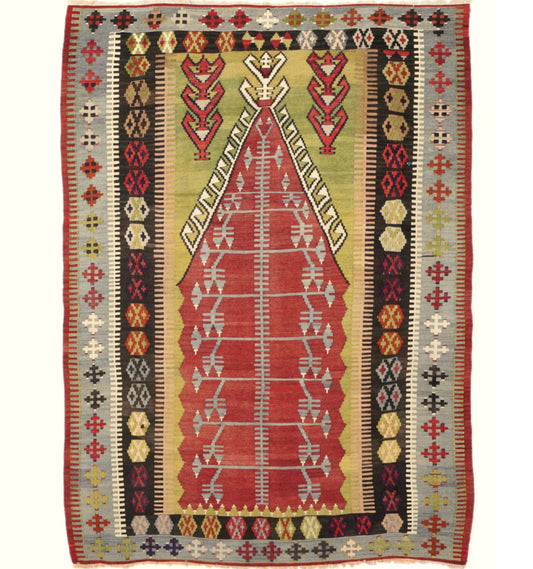 Kilim Obruk 190 x 128 cm – Tapis turc en laine tissé main, provenance Obruk