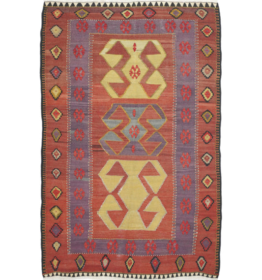 Kilim Obruk 210 x 130 cm – Tapis turc en laine tissé main, provenance Obruk