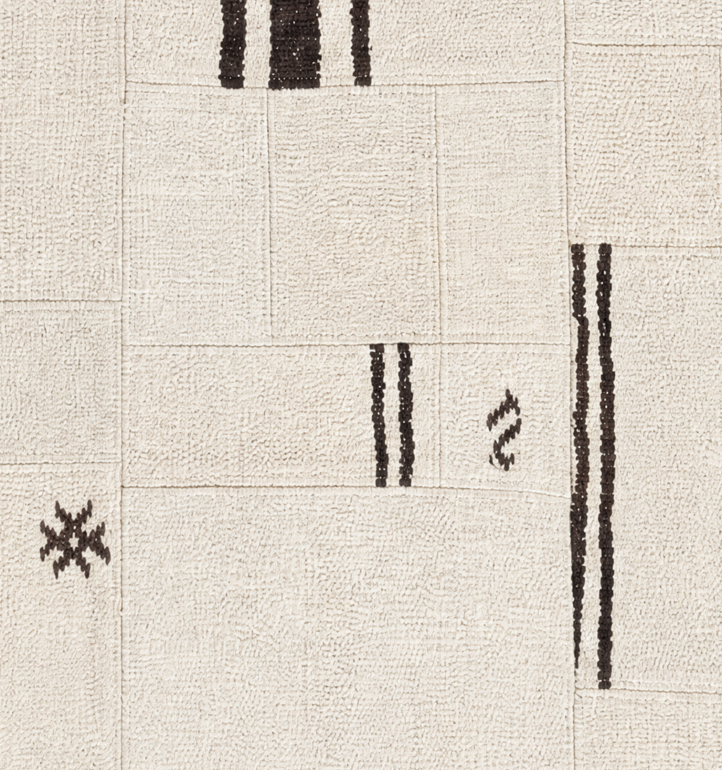 Détail du tissage en laine du kilim Patchwork tissé à la main (provenance Patchwork)