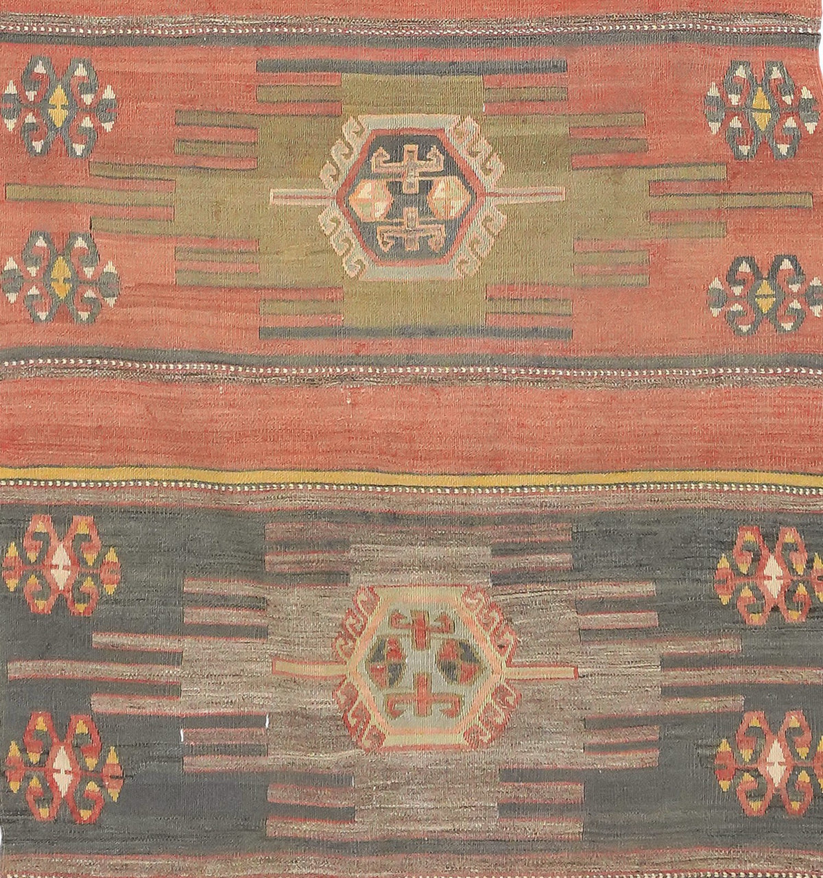 Détail du tissage en laine du kilim Sivas tissé à la main (provenance Sivas)