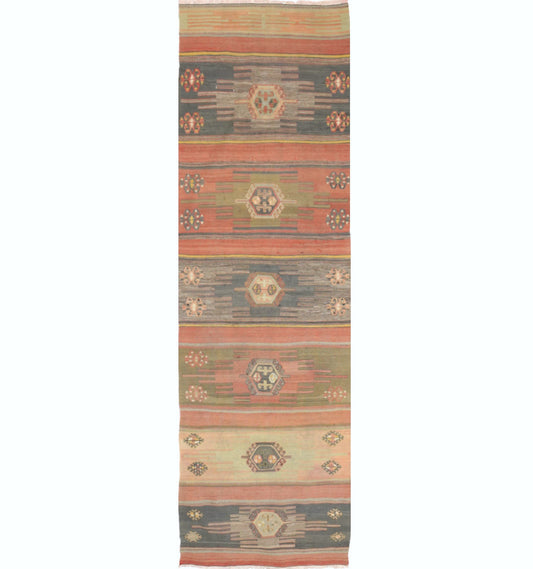Kilim Sivas 292 x 90 cm – Tapis turc en laine tissé main, provenance Sivas