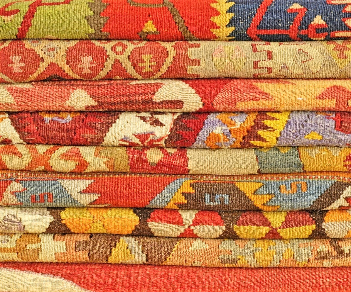 Collection de kilims anciens d’Anatolie, tapis turc traditionnels tissés à la main
