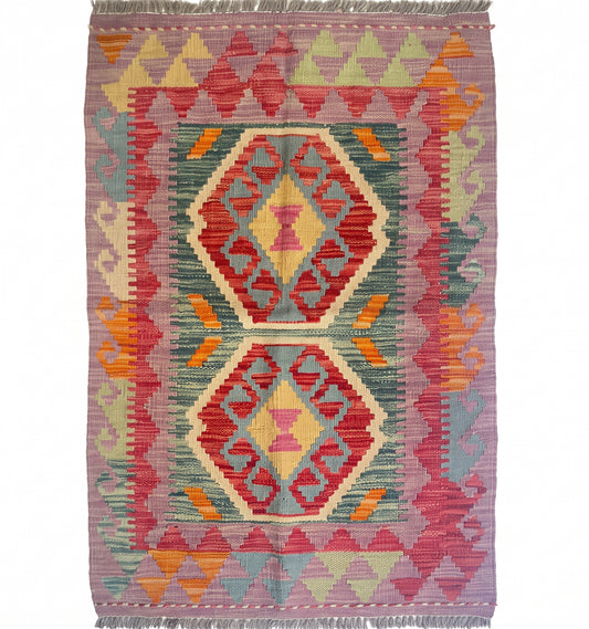 Kilim Maimana 92 x 59 cm – Tapis afghan en laine tissé main, provenance Maimana