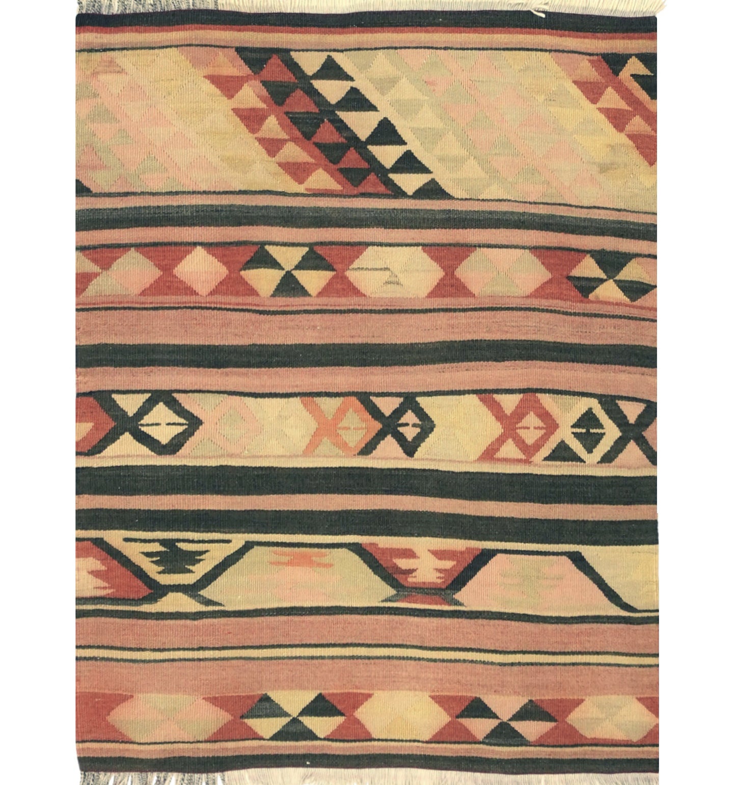 Kilim ancien Adana 110×90 cm – Tapis kilim tissé main en laine naturelle, Anatolie du Sud-Est