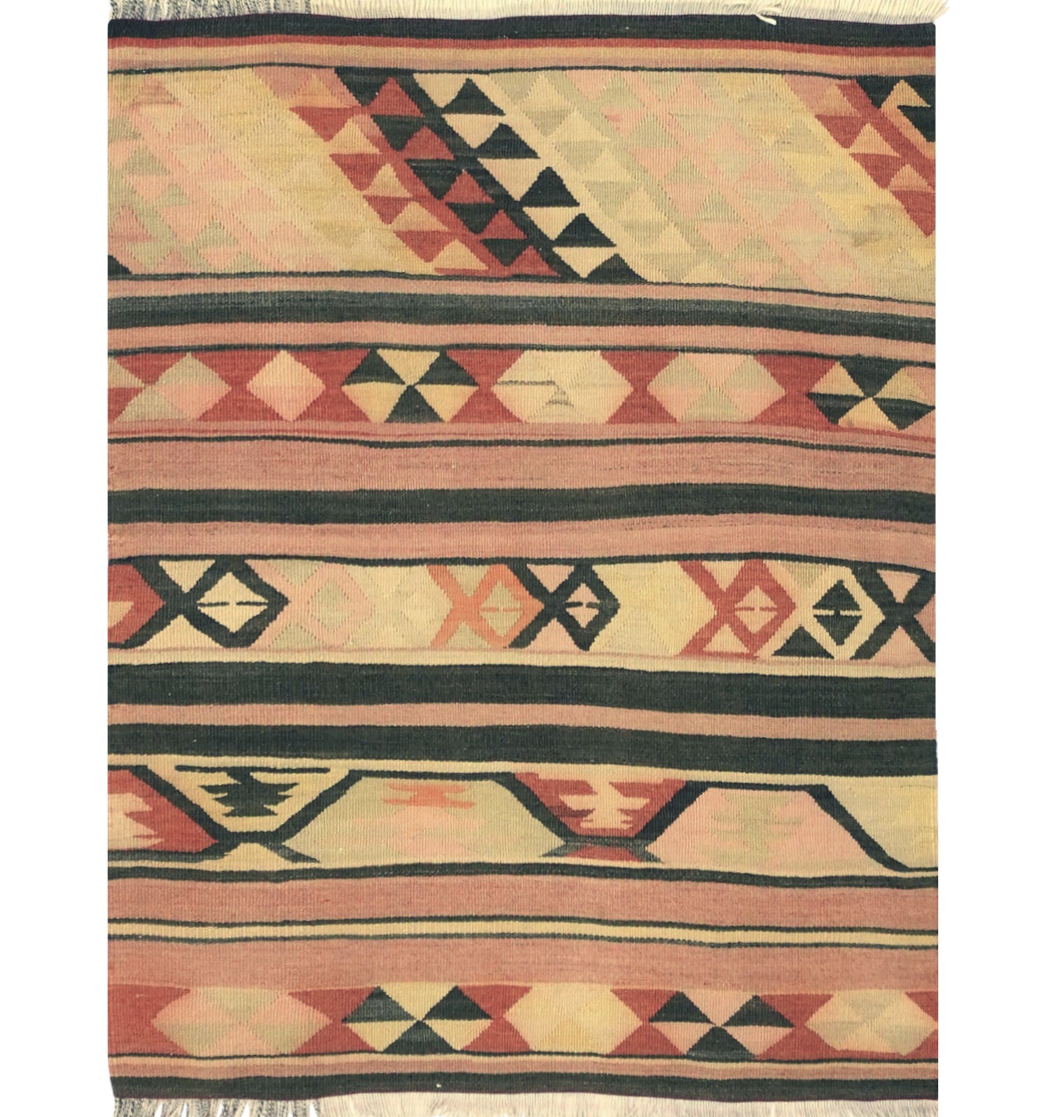 Kilim ancien Adana 110×90 cm – Tapis kilim tissé main en laine naturelle, Anatolie du Sud-Est