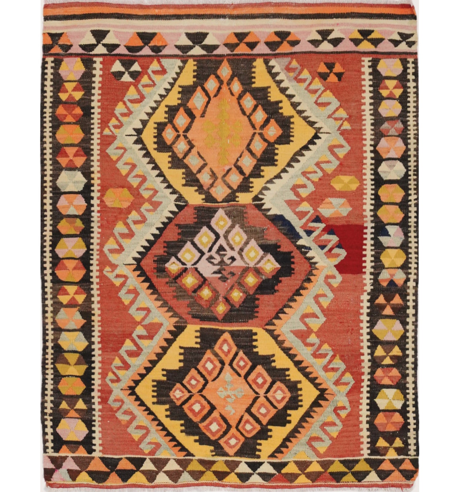 Kilim Adana 120 x 102 cm – Tapis turc en laine tissé main, provenance Adana