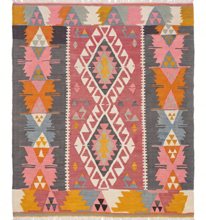 Kilim Adana 126 x 108 cm – Tapis turc en laine tissé main, provenance Adana