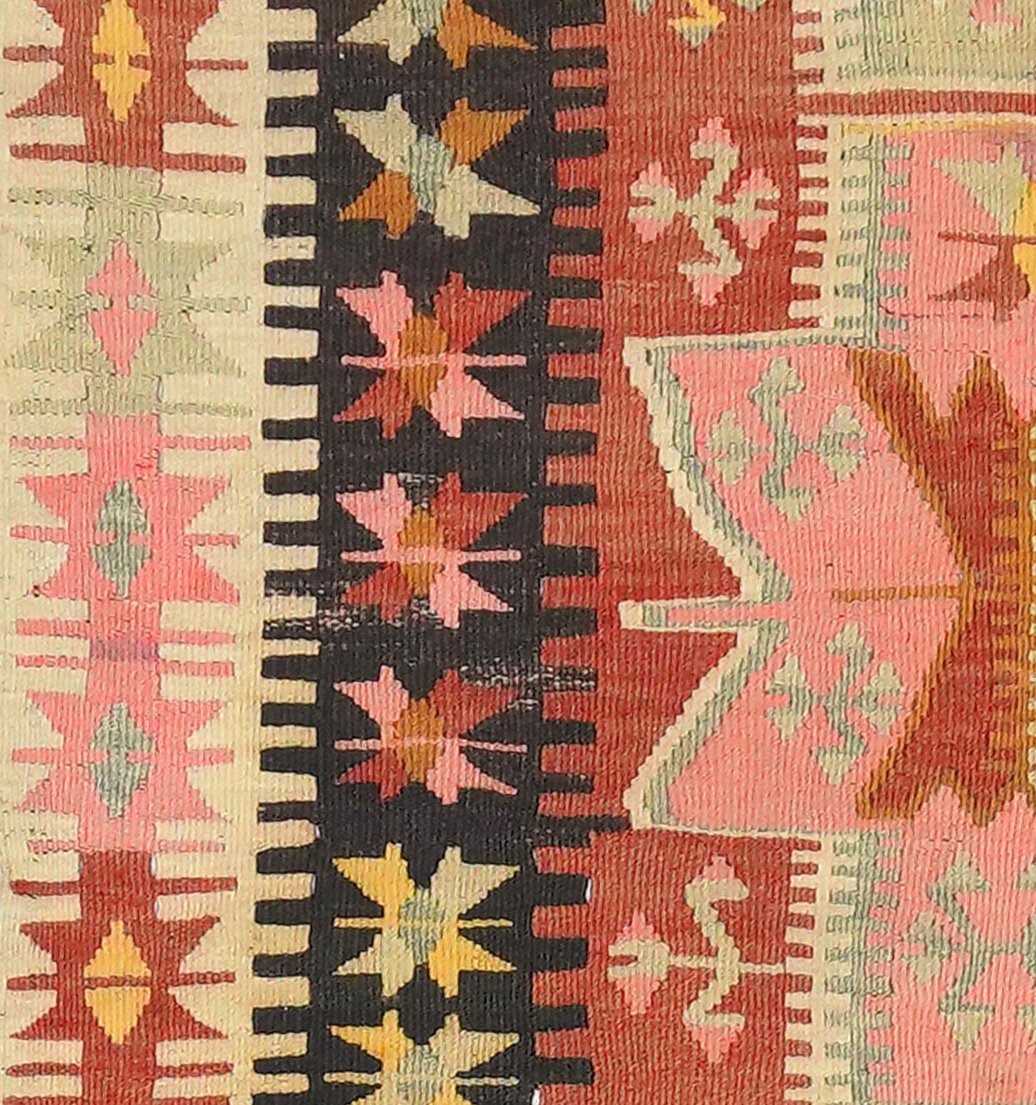 Détail du tissage en laine du kilim Adana tissé à la main (provenance Adana)