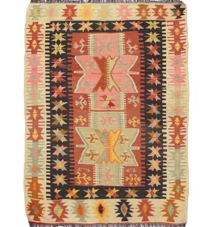 Kilim Adana 139 x 99 cm – Tapis turc en laine tissé main, provenance Adana
