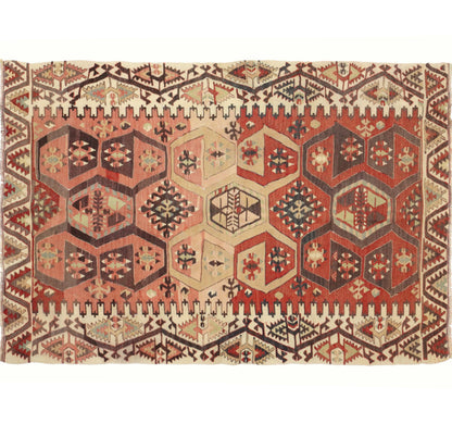 Vue horizontale du kilim Adana 170 x 110 cm – Tapis turc en laine de provenance Adana