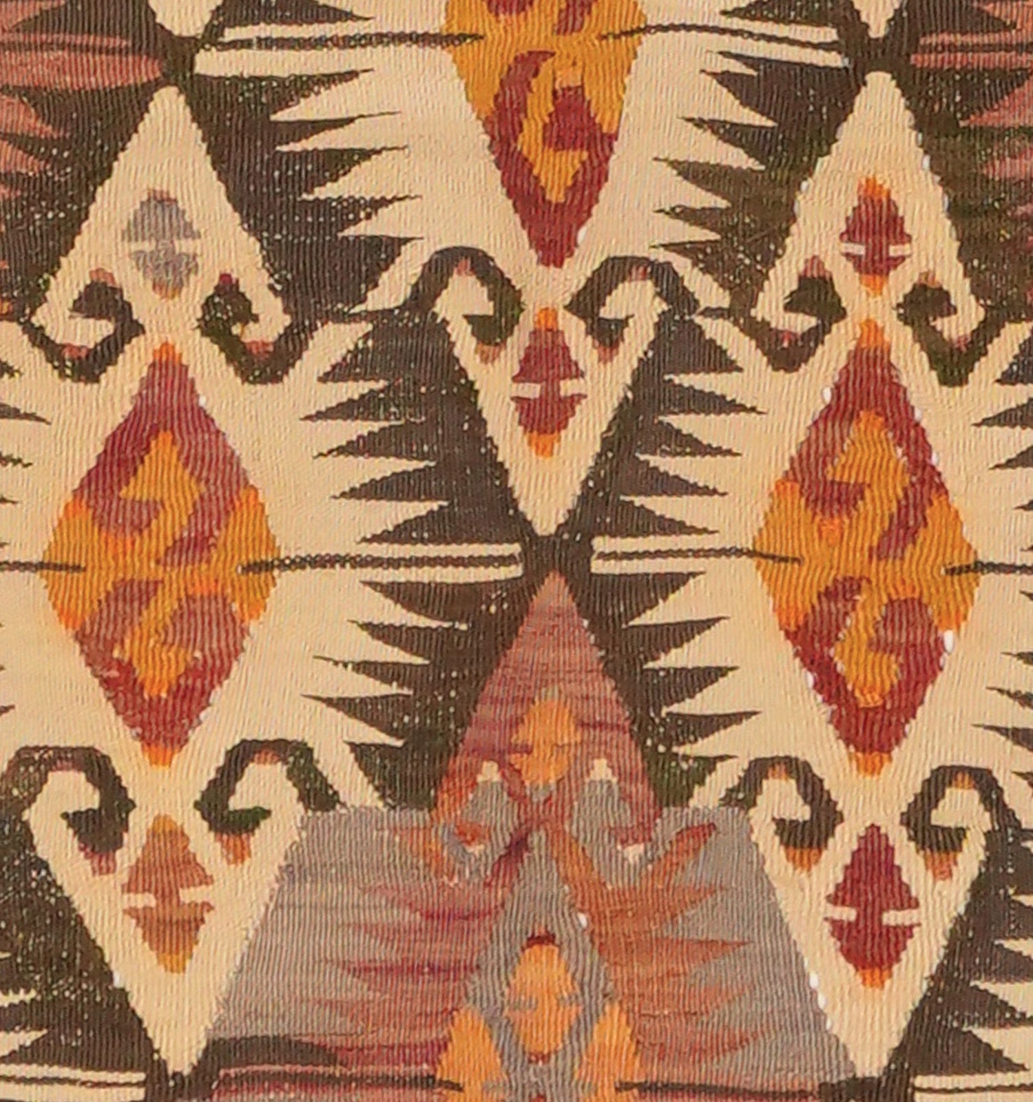 Détail du tissage en laine du kilim Adana tissé à la main (provenance Adana)
