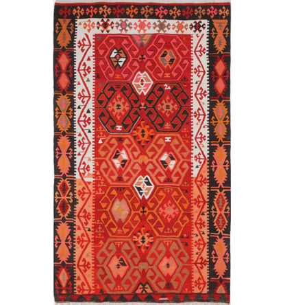 Kilim ancien Adana 195×118 cm – Tapis kilim tissé main en laine naturelle, Anatolie du Sud-Est