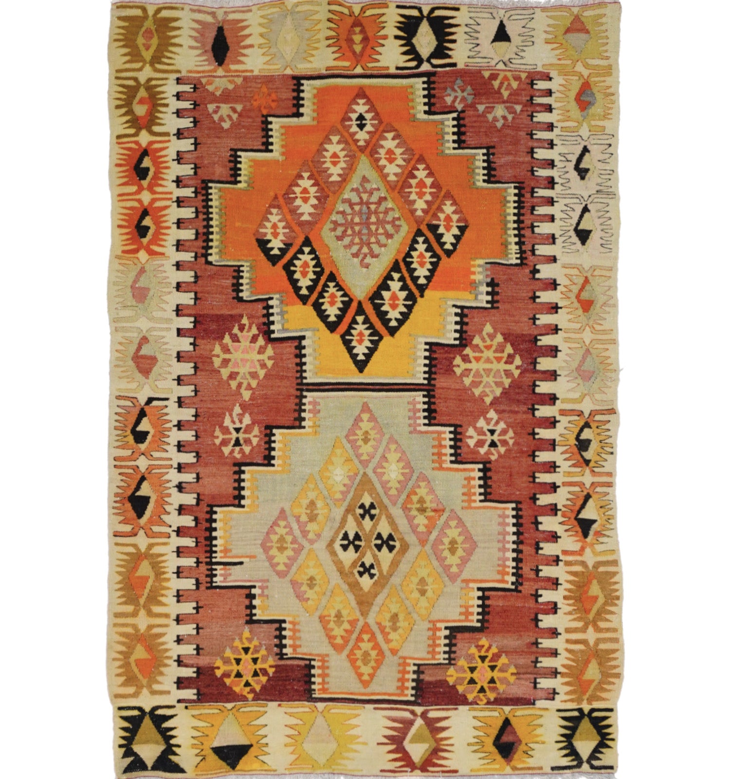 Kilim Adana 200 x 138 cm – Tapis turc en laine tissé main, provenance Adana