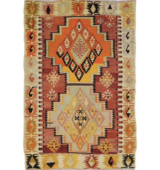 Kilim Adana 200 x 138 cm – Tapis turc en laine tissé main, provenance Adana