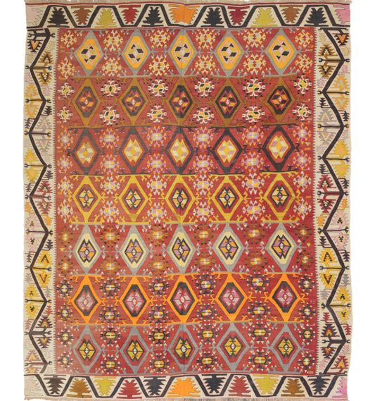 Kilim Adana 205 x 185 cm – Tapis turc en laine tissé main, provenance Adana