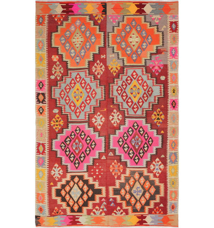 Kilim ancien Adana 255×160 cm – Tapis kilim tissé main en laine naturelle, Anatolie du Sud-Est