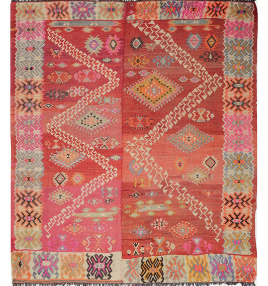 Kilim Adana 256 x 222 cm – Tapis turc en laine tissé main, provenance Adana