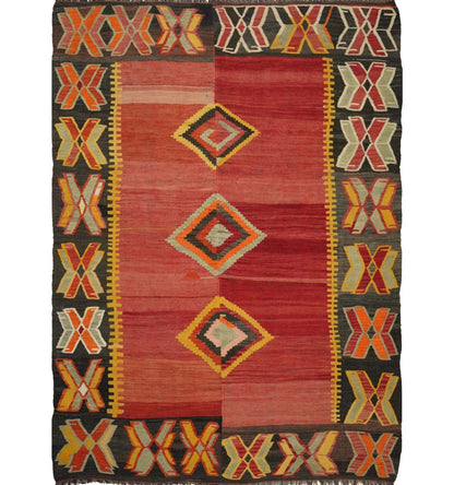 Vue horizontale du kilim Adana 270 x 195 cm – Tapis turc en laine de provenance Adana