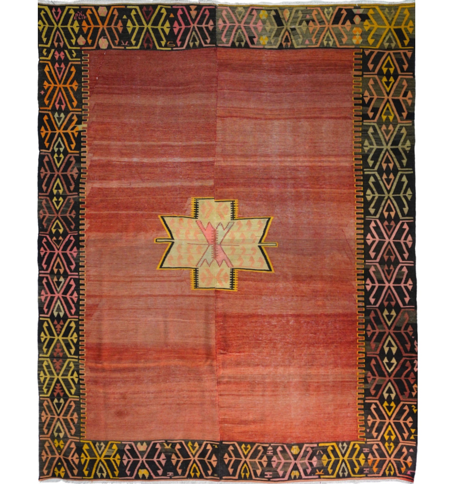Kilim ancien Adana 270×218 cm – Tapis kilim tissé main en laine naturelle, Anatolie du Sud-Est