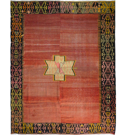 Kilim ancien Adana 270×218 cm – Tapis kilim tissé main en laine naturelle, Anatolie du Sud-Est