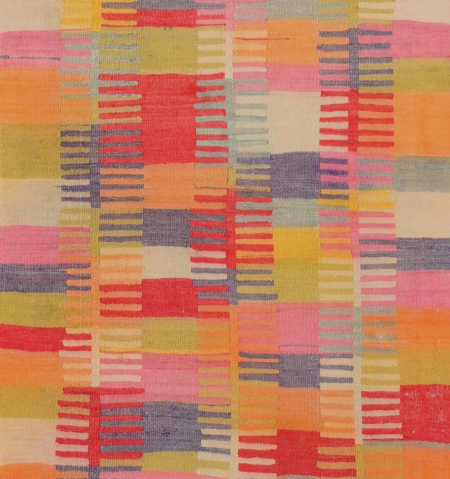 Détail du tissage en laine du kilim Adana tissé à la main (provenance Adana)