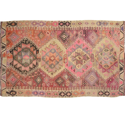 Vue horizontale du kilim Adana 287 x 170 cm – Tapis turc en laine de provenance Adana