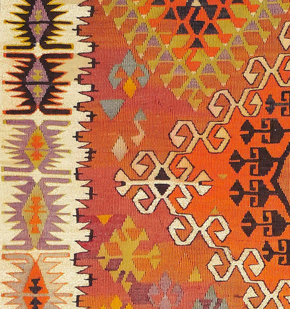 Détail du tissage en laine du kilim Adana tissé à la main (provenance Adana)
