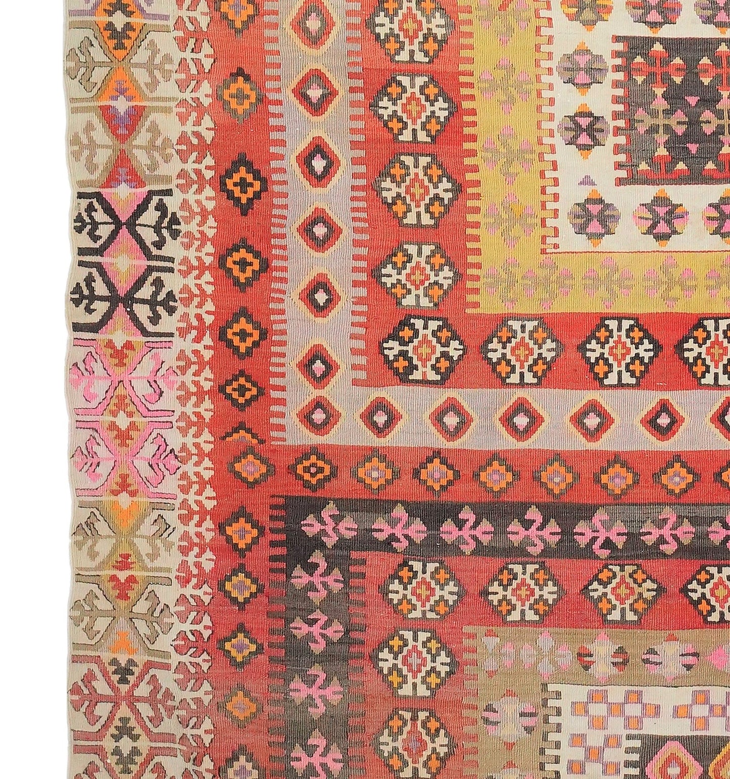 Détail du tissage en laine du kilim Adana tissé à la main (provenance Adana)