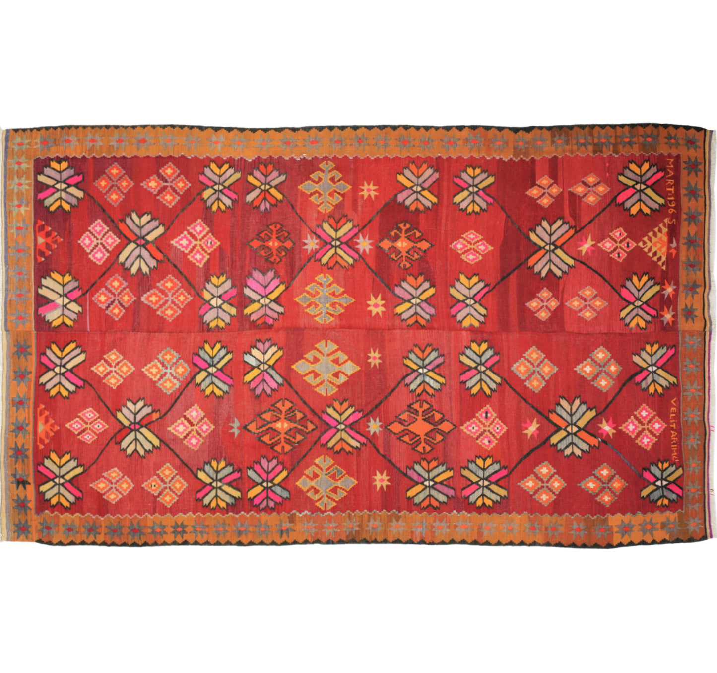 Tapis kilim Adana 310 × 190 cm, vue d'ensemble – Laine naturelle tissée main