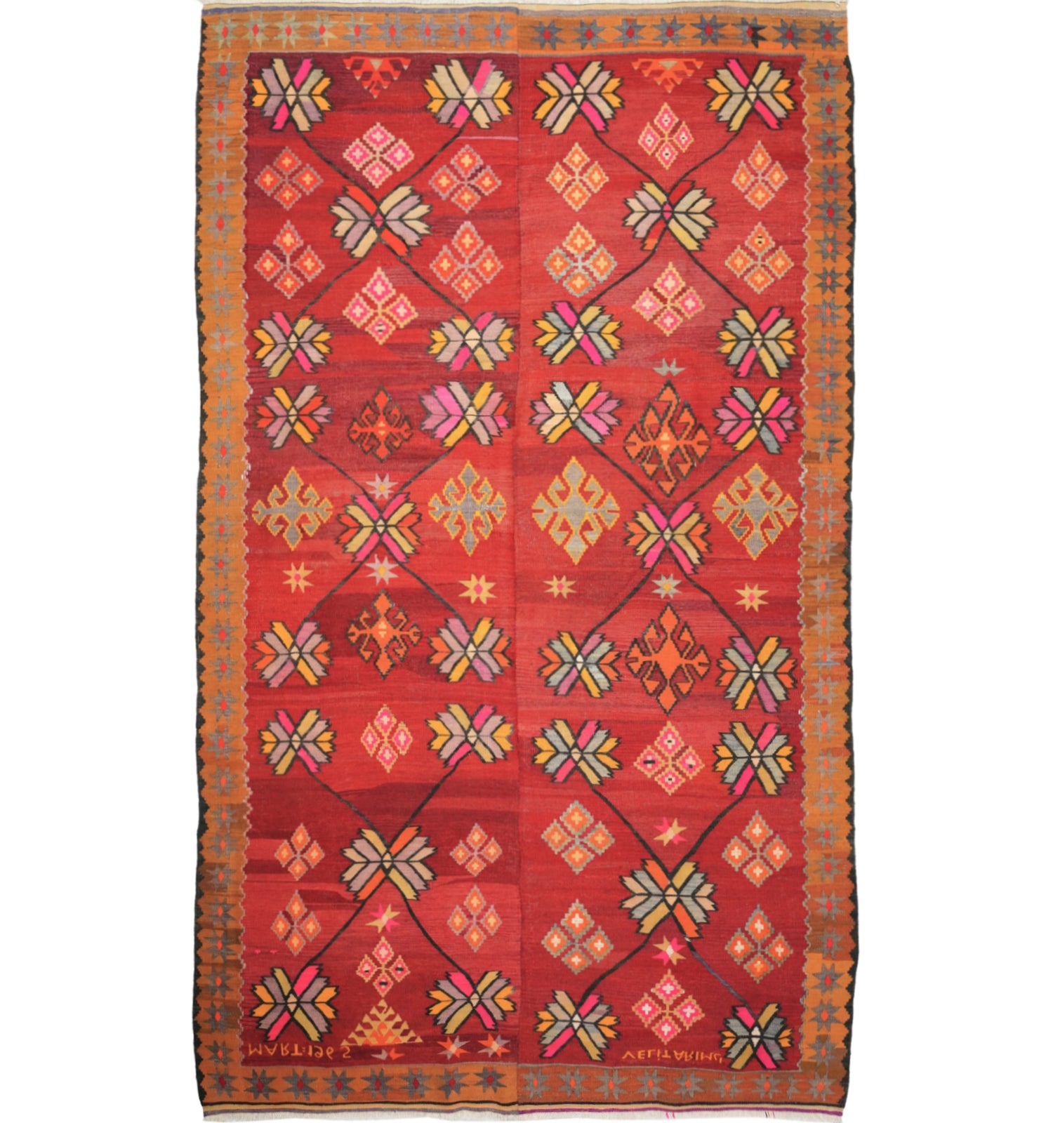 Kilim ancien Adana – 310 × 190 cm – Tapis kilim tissé main en laine naturelle