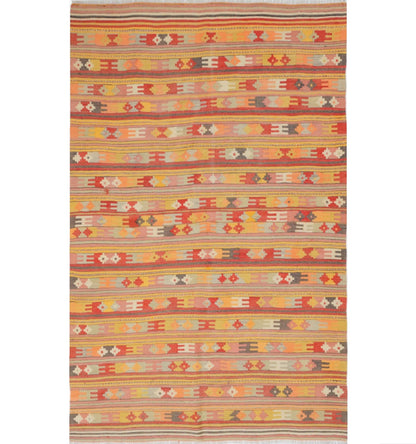 Détail du tissage en laine du kilim Afyon tissé à la main (provenance Afyon)