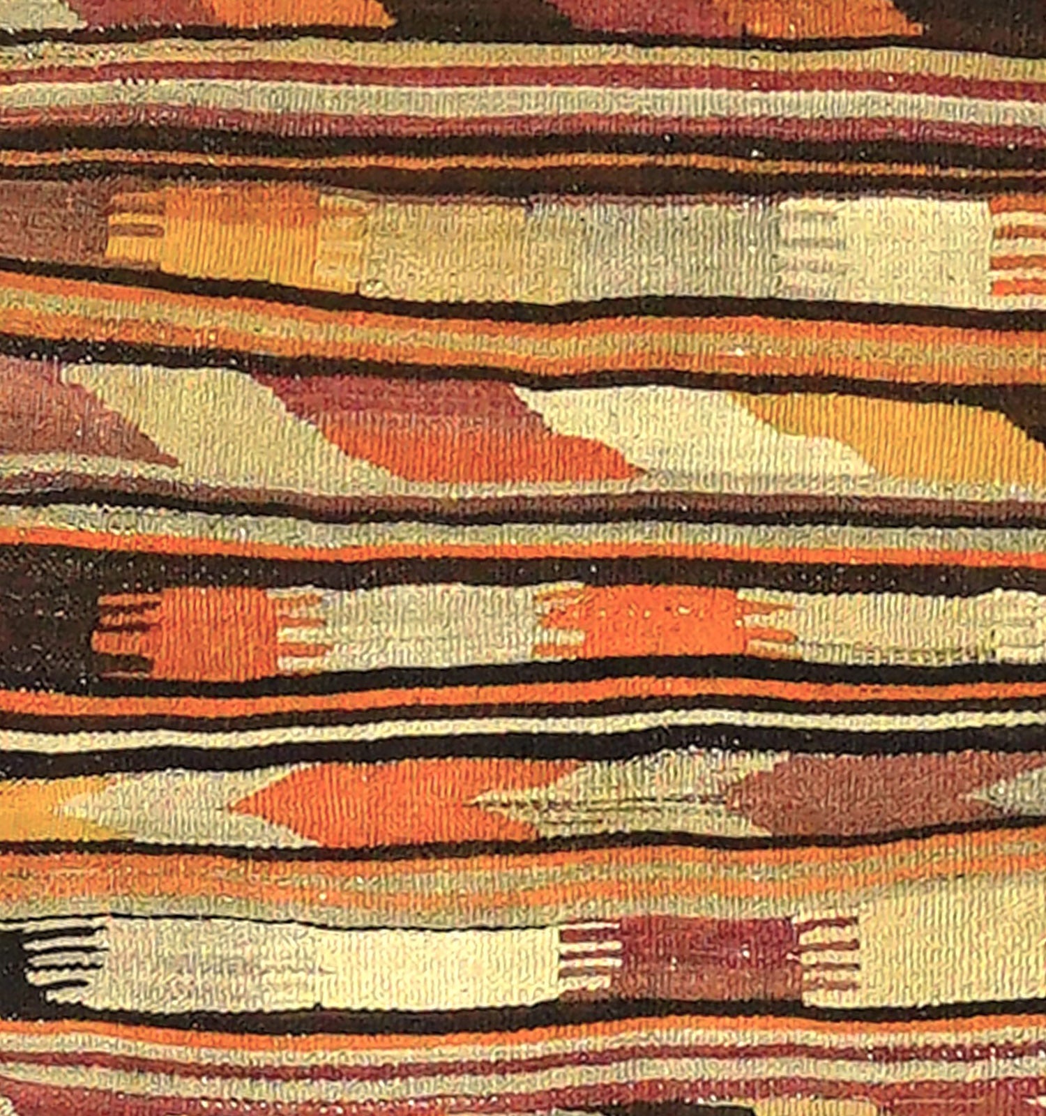 Détail du tissage en laine du kilim Anamur tissé à la main (provenance Anamur)