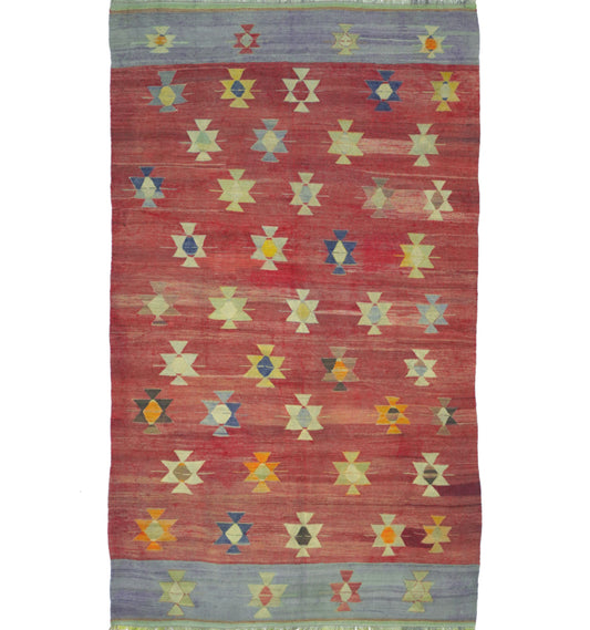 Kilim ancien Koprubasi 270×160 cm – Tapis kilim tissé main en laine naturelle, Anatolie Centrale / Ouest
