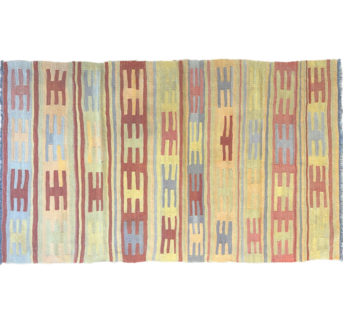 Vue horizontale du kilim Milas 157 x 93 cm – Tapis turc en laine de provenance Milas