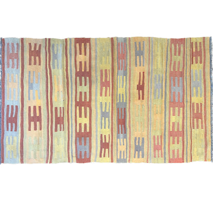Vue horizontale du kilim Milas 157 x 93 cm – Tapis turc en laine de provenance Milas