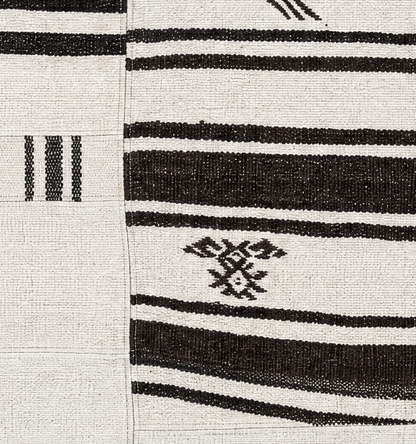 Détail du tissage en laine du kilim Patchwork tissé à la main (provenance Patchwork)